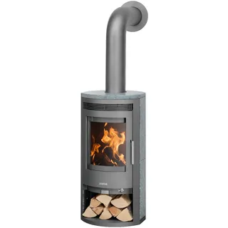 Justus | Kaminofen | Baltrum D 2.0 | 5,5 kW | Stahl Gussgrau, Speckstein