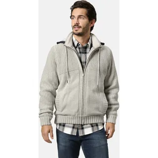 Kapuzenstrickjacke BABISTA "Strickjacke RIVANETTO", Herren, Gr. XXL, gelb (wollweiß), Obermaterial: 70% Polyacryl PAN. 30% Wolle mw., Strickjacken Kapuzenstrickjacke