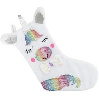 Alipis Einzigartige Weihnachtsstrumpf Mit Einhorn-design -beleuchtung Zum Aufhängen Für Und Süßigkeiten Für Weihnachten Tür Kamin Und Baumdekoration