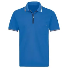 Bild von Poloshirt TRIGEMA "TRIGEMA mit Reißverschluss" Gr. L, blau (electric, blue) Herren Shirts Kurzarm