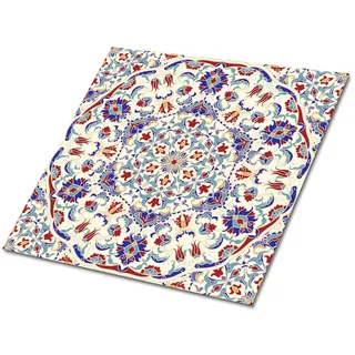 Tulup Fliesenaufkleber 9 Stück 30x30 cm selbstklebend Mandala , Multicolor , Textil , 30x1.6x30 cm , Tapeten & Wandverkleidungen, Wandtattoos & Sticker