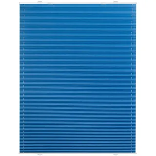 LICHTBLICK ORIGINAL Plissee "Haftfix" Lichtschutz ohne Bohren verspannt Crush-Optik, mit Saugnapf, blau, weiß