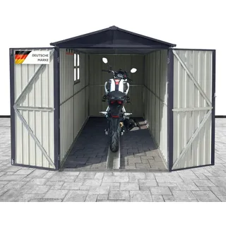 Albatros Kleingarage Premium Motorradgarage 1er-Set , Anthrazit , Metall , 169x161x296 cm , Gartenzubehör, Geräteschuppen