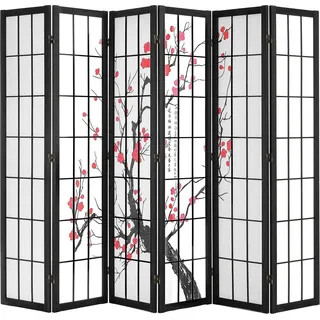 Raumteiler Japanischer Raumteiler 6-teilig zur Raumtrennung