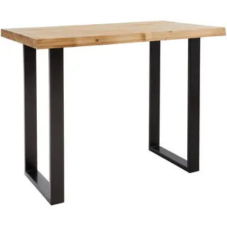 Landscape Bartisch , Schwarz, Eichefarben , Holz , Wildeiche , massiv , rechteckig , U-Form , 80x105x140 cm , Esszimmer, Esstische, Stehtische