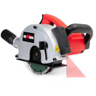 Grafner Mauernutfräse mit Laser, kraftvolle 1700 Watt mit 4000 U/min, incl. 2x Ø 150 mm Diamant-Trennscheiben, Staubabsaugung, Nutbreite 14-29mm, Nuttiefe 10-40mm, Mauerfräse Schlitzfräse