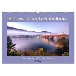 Heimweh nach Heidelberg - Die romantische Stadt am Neckar (Wandkalender 2026 DIN A2 quer), CALVENDO Monatskalender: 12 Motive, die Sehnsucht wecken. (CALVENDO Orte)