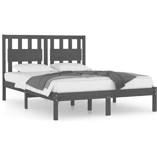 vidaXL Massivholzbett Grau Kiefer 200x200 cm - Grau