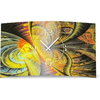 Abstrakt Ornamente bunt Designer Wanduhr modernes Wanduhren Design leise kein ticken dixtime 3D-0143 - Gelb
