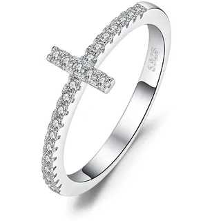 JewelryPalace Kreuz Wickelring Verlobungsring Unendlichkeit Promise Eheringe Ring Silber 925 Damen, Zirkonia Silberringe Trauringe Damenring Hochzeitsringe Stapelring Ringe Set, Damen Schmuck 48