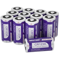 NASTIMA 12 Pack CR123/CR123A/CR17345 Batterie, 3V 1600mAh Hochkapazitäts-Lithium-Batterie für Taschenlampe, intelligente Instrumente, Alarmsysteme