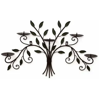 DanDiBo Wandkerzenhalter Metall Dunkelbraun antik 70/10/43 cm , Braun , 70x43x10 cm , Dekoration, Kerzen & Kerzenhalter, Teelichthalter