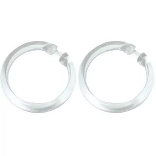 GARDINIA Gardinenringe zum Öffnen, Für Gardinenstangen und Spannstangen, 10 Stück, Vorhangringe mit Innendurchmesser 48 mm, Kunststoff, Transparent (Packung mit 2)