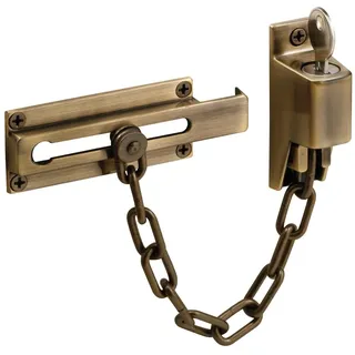 Prime-Line Products U 9914 Keyed Chain Door Guard, Antique Brass Finish by Prime-Line Products (Home Improvement) (English Manual)