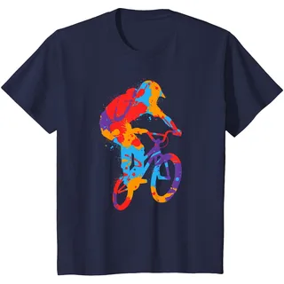 BMX Bunt Stunts Bike Tricks Kinder Fahrrad BMX Jungen T-Shirt, Kinder, Marineblau, 140