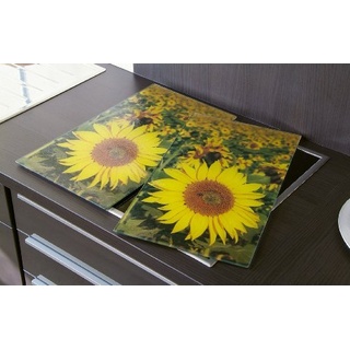 2er Set Herdabdeckplatten "Sonnenblumen"