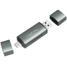 Bild USB 3.2 (Gen1) Kartenleser für SD- und microSD-Karten im Aluminiumgehäuse, für Speicherkarten bis 2 TB, Anschluss über USB-A oder USB-C