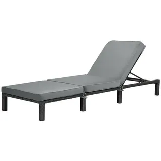 Svita Peach Sonnenliege 196 x 66 x 22 cm Schwarz