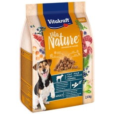 Vitakraft Vita Nature Premium Trockenfutter für Hunde, Kalbfleisch, Karotten und Blaubeeren, 2,4 kg