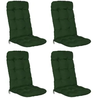 Beautissu Hochlehner Auflage 120 x 50 x 8 cm dunkelgrün 4-tlg.