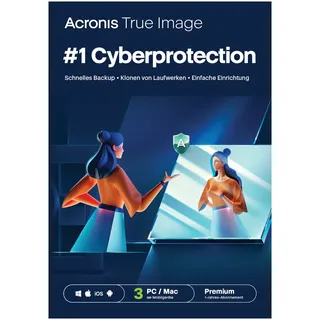 Acronis True Image Premium Abonnement 3 Computer + 1 TB Cloud-Speicher - Jahr