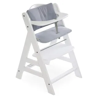 Hauck 2-piece highchair pad, Hochstuhlkissen, Grau, Weiß, Einfarbig, Junge/Mädchen, Alpha+ & Beta+, 1 Stück(e) - Grau, Weiß