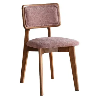 Luxus Esszimmer Holz Stuhl Rosa Ohne Armlehne Design gepolsterter Modern Stuhl - Rosa