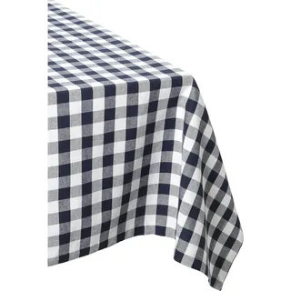 DII Buffalo Check Collection Klassische Tischdecke mit Bauernhaus-Motiv, Baumwolle, Marineblau und Weiß kariert, 84" x 60" (Rectangular)