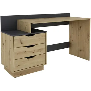 byLIVING Schreibtisch Belfast Eiche Artisan / Anthrazit