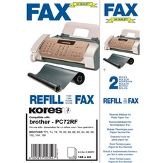 Kores, Thermopapierrolle, Thermotransferrolle für brother Fax T72, 74, schwarz Druckleistung: jeweils ca. 144 Seiten