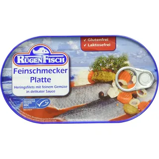 Rügenfisch Feinschmecker Platte, Heringsfilet mit feinem Gemüse, 200 g