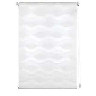 INTERBLIND Rollo für Nacht und Tag, doppelschichtig, gewellt, Größe 140 x 150, vielseitige Installation: Aufhängen, Schrauben, Kleben, Stoffgröße 137 x 145 cm