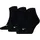 Socken Quarter Plain 3 Paar Schwarz 39-42