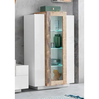 INOSIGN Vitrine »Coro, Vitrine, Glasvitrine, Vitrinenschrank, Stauraumvitrine« 3 Türen davon 1 Glastür, 9 Fächer, Doppeltiefe, Höhe 120,5cm, weiß