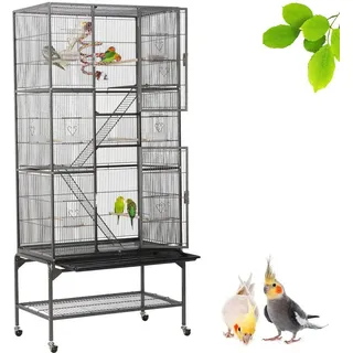 Yaheetech Vogelkäfig Vogelvoliere 176 x 0 x 0 cm schwarz