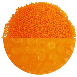 trendfinding 100 g wasserspeicherndes Deko Granulat Orange, Korngröße 3.5-4 mm, Dekoration für Blumen und Pflanzen, 10 Liter sehr ergiebig, vielseitig einsetzbar