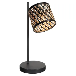 Tischlampe - natürlich schwarz - Sumba - bambus metall - nachttischlampe - E14 - 4491ZW - Mexlite - Schwarz
