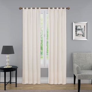 Pairs to Go Montana Moderne dekorative Fenstervorhänge mit Schlaufen, für Schlafzimmer oder Wohnzimmer (2 Paneele), 76,2 x 213,4 cm, Natur