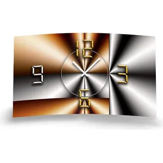 Abstrakt metallic Designer Wanduhr modernes Wanduhren Design leise kein ticken DIXTIME 3D-0324 - Schwarz