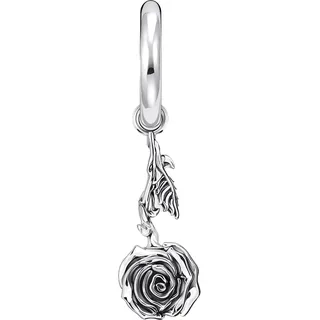 Thomas Sabo »Einzel-Creole mit abnehmbaren Anhänger Midnight Rose«, silberfarben