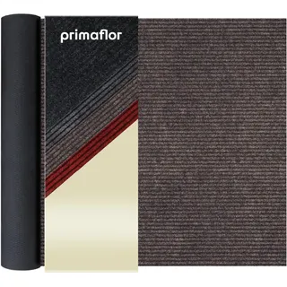 Primaflor Schmutzfangläufer Gin | 80 x 200 cm | Braun meliert | Meterware | Gerippte Schmutzfangmatte, Fußmatte, Fußabtreter und Eingangsmatte aus 100 % Polypropylen mit Gelrücken, 6 mm, leicht kürzbar