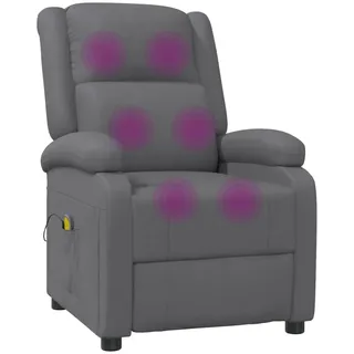 Massagesessel Anthrazit Kunstleder - Grau