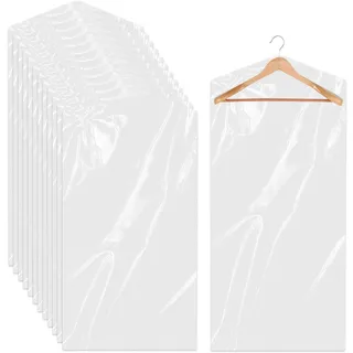 24 Stück lange Kleiderhüllen 60 x 150 cm Kunststoff Kleidersäcke zum Aufhängen transparente Kleiderbeutel, Anzugtaschen staubdichte Kleiderhüllen für Kittel, Mäntel, Kleider
