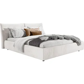 PLACES OF STYLE Polsterbett »Priora in 4 Breiten bis 200cm« auch in NaturLEDER, Cord, belastbar bis 280kg, auch Überlänge 220 cm, silberfarben