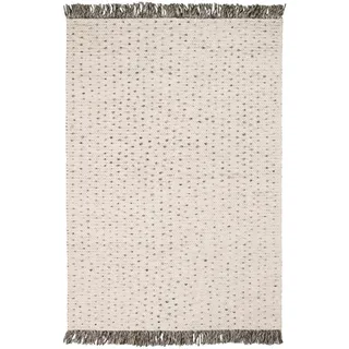 Linea Natura Handwebteppich , Naturfarben , Textil , Punkte , rechteckig , 80x150 cm , Handmade in India , pflegeleicht, leicht zusammenrollbar , Teppiche und Böden, Teppiche, Moderne Teppiche