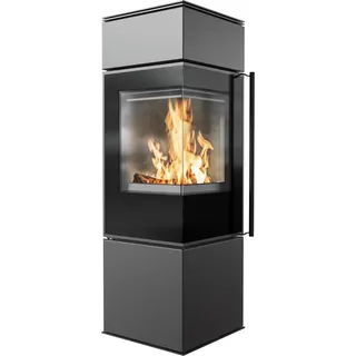 Kaminofen aus Stahl KRATKI REN/S links Ø 150 7 kW schwarz Verkleidung - Schwarz
