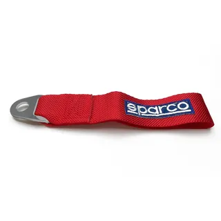 SPARCO Racing Schlepp-Halen-Gurte - Rot - max. 3000kg - 16mm Loch - FIA-geprüft 240 mm x 1.6 m