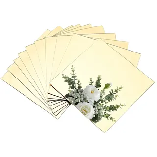 PandaHall 10Stk 15x15cm Spiegel Für Die Wand, Quadratische Spiegelfliesen Selbstklebend, Rahmenlose Flexible Dekorative Spiegel Wandaufkleber Aufkleber Für Zu Hause Badezimmer Schlafzimmer (Gold)