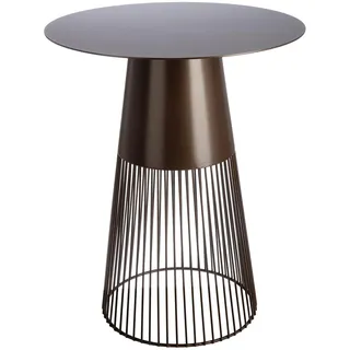 GILDE Beistelltisch Glarus - rund - Metall - Dunkelbraun - matt - Höhe 55cm x Ø 45cm - Tisch für den Wohnzimmer