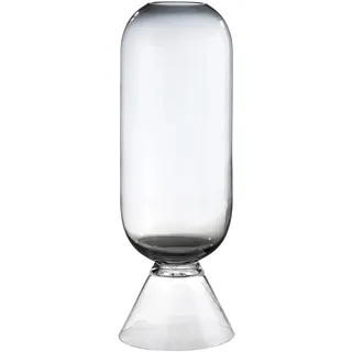 GILDE Bodenvase Luxo aus Glas - Höhe 80 cm x Ø 27 cm in schwarz - Dekovase